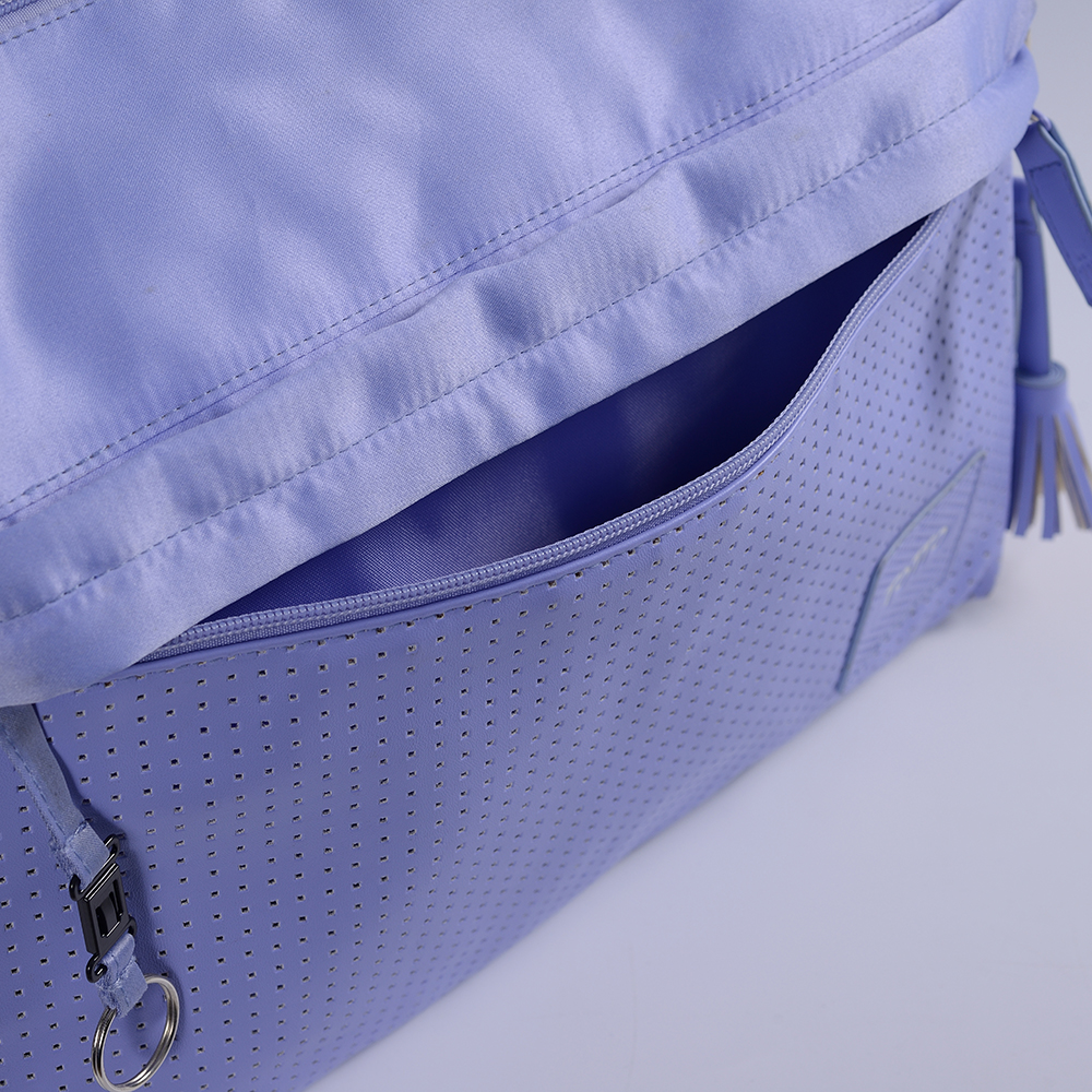 Bolsa de ombro única de poliéster com alça ajustável e bolso externo para identificação