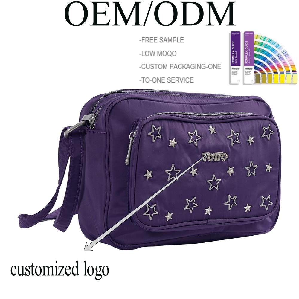 Design personalizado de fábrica alça ajustável unsex bolsa crossbody formato quadrado acessórios de metal decoração