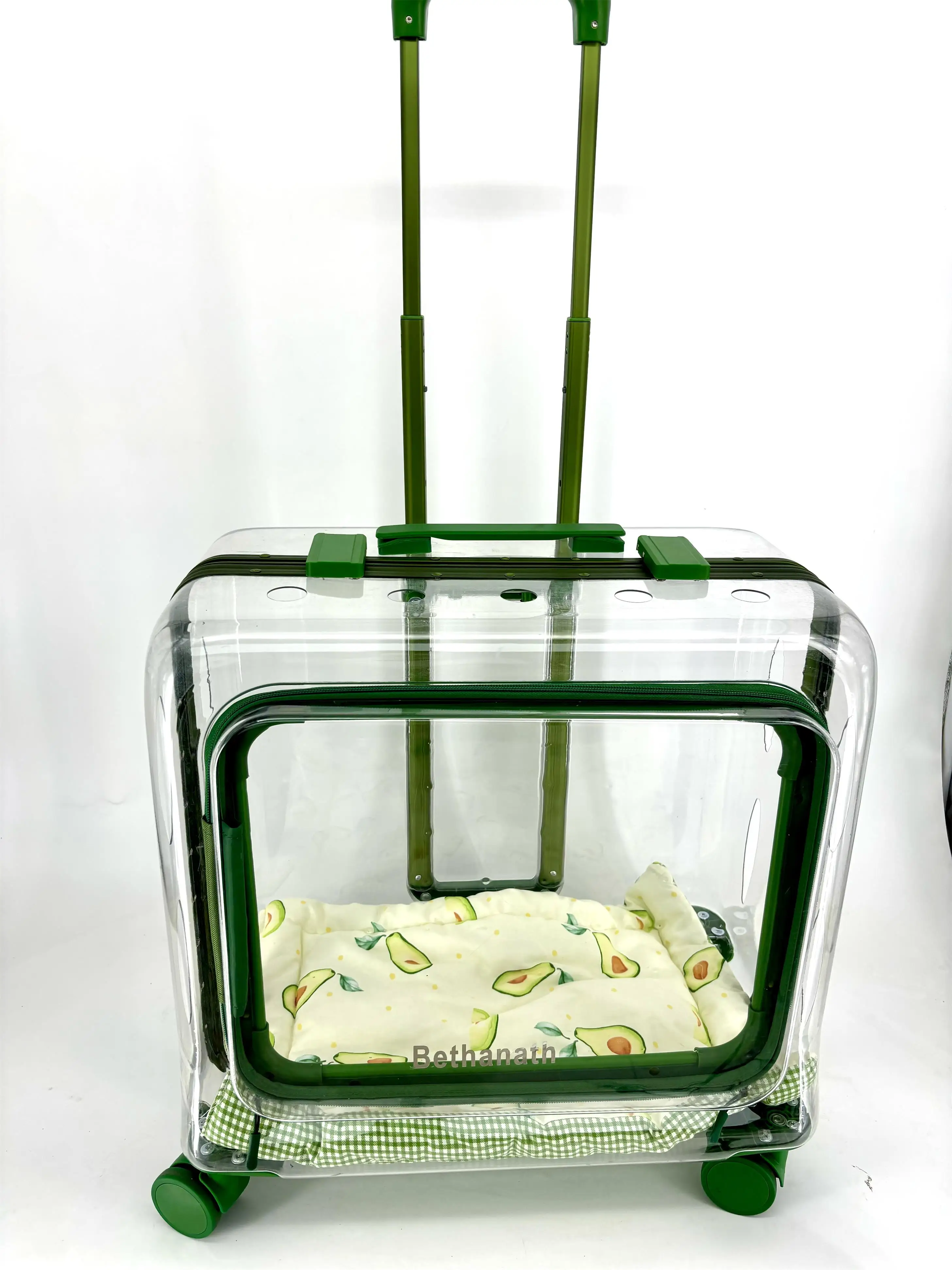 carrinho transparente de alta qualidade para transporte de animais de estimação em formato quadrado para PC, estojo de viagem ao ar livre