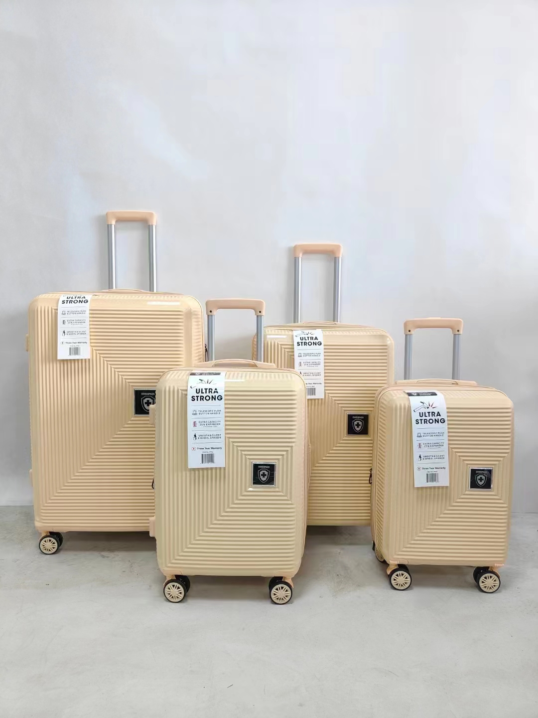 4 pcs PP polipropileno trole bagagem mala de viagem define fabricante personalizado